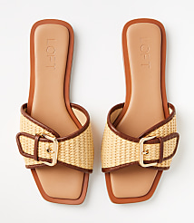 Straw Buckle Slide Sandals carousel Product Image 3