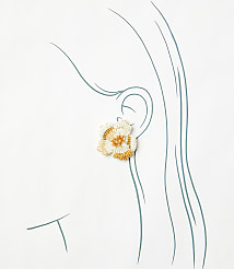Beaded Flower Statement Stud Earrings carousel Product Image 2