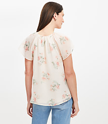 Petite Floral Chiffon Ruffle Top carousel Product Image 3