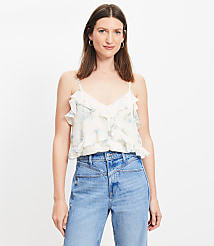 Petite Floral Chiffon Ruffle Cami carousel Product Image 1