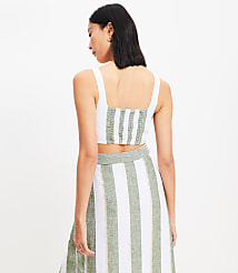LOFT Beach Striped Linen Square Neck Bralette carousel Product Image 2