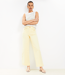 Petite Palmer Wide Leg Crop Pants in Twill carousel Product Image 1