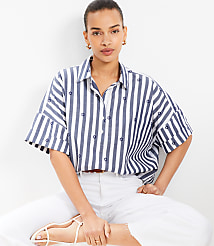 Clip Stripe Henley Dolman Everyday Tunic Shirt carousel Product Image 2