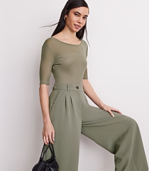 LOFT Versa Mesh Elbow Sleeve Tee carousel Product Image 2