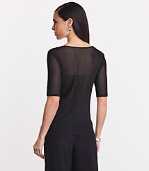 LOFT Versa Mesh Elbow Sleeve Tee carousel Product Image 4