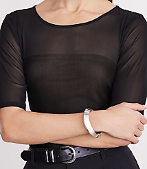 LOFT Versa Mesh Elbow Sleeve Tee carousel Product Image 5