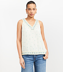 Petite Border Floral Double V Halter Top carousel Product Image 1