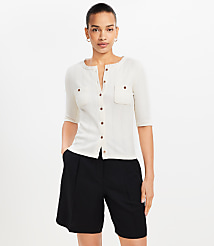 Pointelle Pocket Cardigan Top carousel Product Image 1