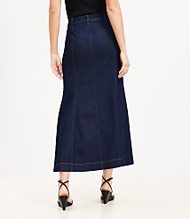 Denim Trumpet Maxi Skirt in Dark Rinse carousel Product Image 3