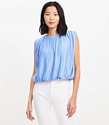 Side Tie Pleated Bubble Top carousel Product Image 2