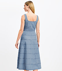 Chambray Seamed Midi Dress carousel Product Image 4