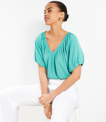 V-Neck Mixed Media Top carousel Product Image 1