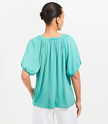 V-Neck Mixed Media Top carousel Product Image 2