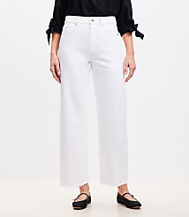 High Rise Wide Leg Crop Jeans in White carousel Product Image 2