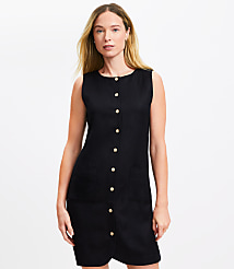 Linen Blend Button Mini Pocket Dress carousel Product Image 3