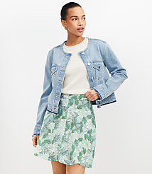Gardenia Linen Blend Button Mini Skirt carousel Product Image 1