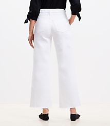 High Rise Wide Leg Crop Jeans in White carousel Product Image 3