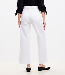 Curvy High Rise Wide Leg Crop Jeans in White carousel Product Image 2