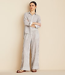 Lou & Grey Striped Triple Cloth Wide Leg Pants carousel Product Image 1