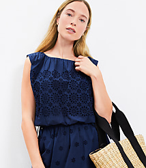 Eyelet Side Tie Pleated Bubble Top carousel Product Image 1