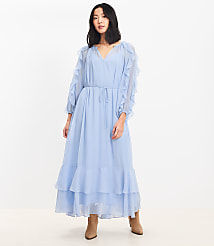 Chiffon Ruffle Maxi Dress carousel Product Image 2