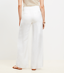 Petite Clean Wide Leg Pants in Linen Blend carousel Product Image 3