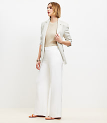 Petite Clean Wide Leg Pants in Linen Blend carousel Product Image 1