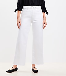 Curvy High Rise Wide Leg Crop Jeans in White carousel Product Image 1