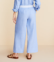Lou & Grey Crosshatch Linen Wide Leg Crop Pants carousel Product Image 3