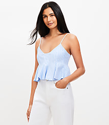 Striped Poplin Pleated Flare Cami carousel Product Image 1
