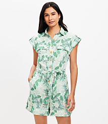 Gardenia Linen Blend Tie Waist Romper carousel Product Image 2