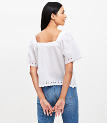 Eyelet Square Neck Top carousel Product Image 3