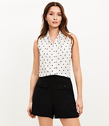 Petite Tweed Button Trim Shorts carousel Product Image 1