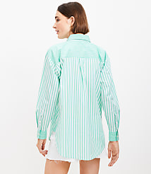 Striped Poplin Everyday Oversized Pocket Shirt carousel Product Image 3