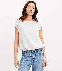 Petite Cap Sleeve Bubble Hem Sweatshirt carousel Product Image 1