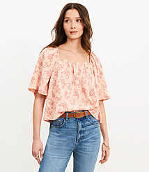 Floral Flutter Square Neck Top carousel Product Image 2