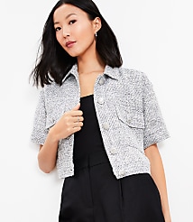 Petite Tweed Short Sleeve Jacket carousel Product Image 2