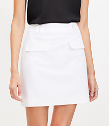 Flap Trim Cotton Linen Mini Skirt carousel Product Image 2