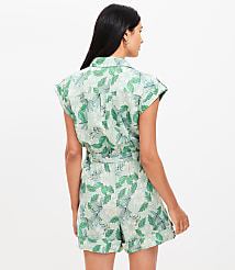 Gardenia Linen Blend Tie Waist Romper carousel Product Image 3