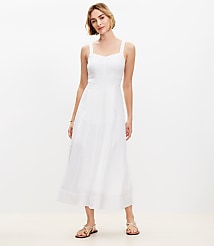 Petite Linen Blend Seamed Midi Pocket Dress carousel Product Image 2