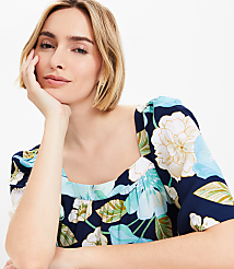 Petite Floral Square Neck Top carousel Product Image 3