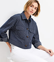 Textured Stripe Wide Sleeve Jacket carousel Product Image 1