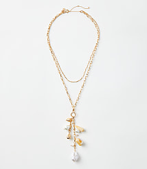 Pearlized Cluster Charm Necklace carousel Product Image 1