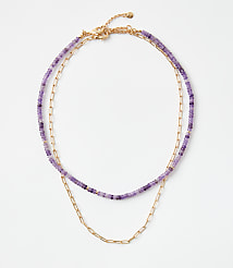 Beaded Chain Link Layered Necklace Set carousel Product Image 1