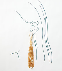 Pearlized Chain Drop Earrings carousel Product Image 2