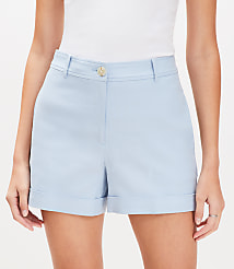 Cuffed Shorts in Cotton Linen carousel Product Image 2