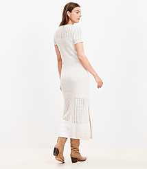 Petite Pointelle V-Neck Midi Sweater Dress carousel Product Image 4