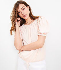 Pleated Tie Puff Sleeve Top carousel Product Image 2