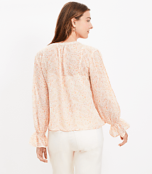 Floral Pintucked Ruffle Cuff Blouse carousel Product Image 3