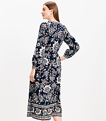 Border Floral V-Neck Midi Dress carousel Product Image 2